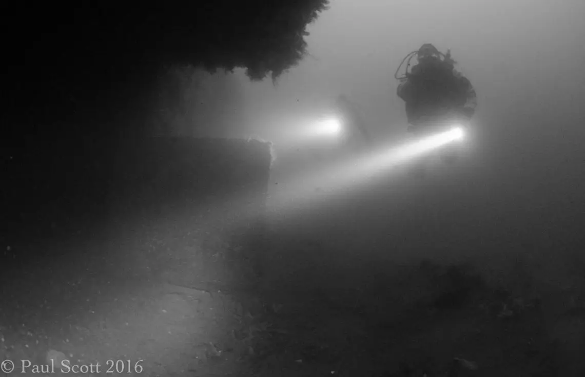 Divers Midships on the Port Napier Wreck Isle of Skye Scotland 