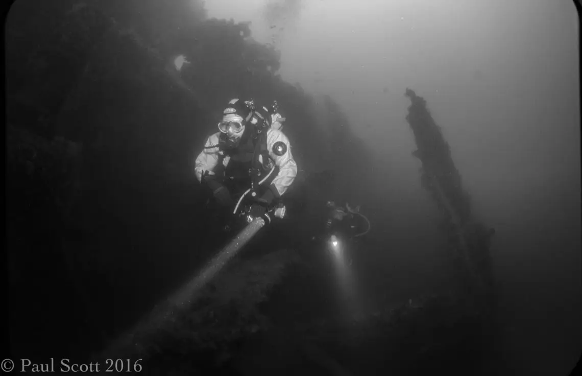 Divers Heading towards the Stern of the Port Napier 